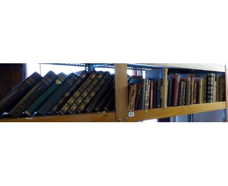 Shelf of antiquarian books including Faust and Pilgrims Progress ~ 56 volume