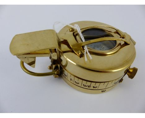 Brass military style compass, TG Ltd 1940, crows foot to base