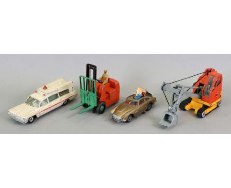 A Corgi Toys James Bond Aston Martin D.B.5 with passenger in ejector seat, Dinky Toys Coventry Climax fork lift truck, Corgi 