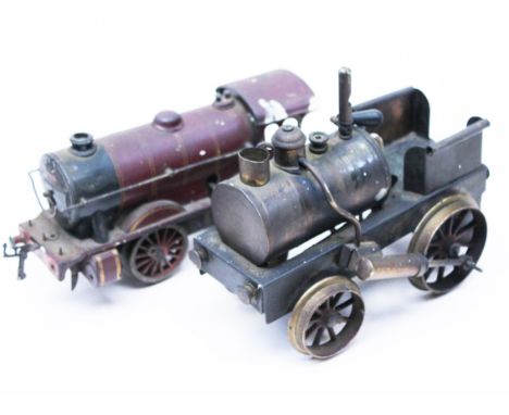 A model steam engine, length 17cm and a Hornby engine. Condition - viewing advised…