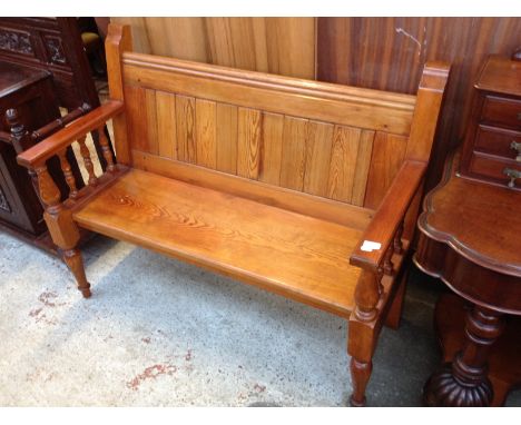 A pitch pine bench