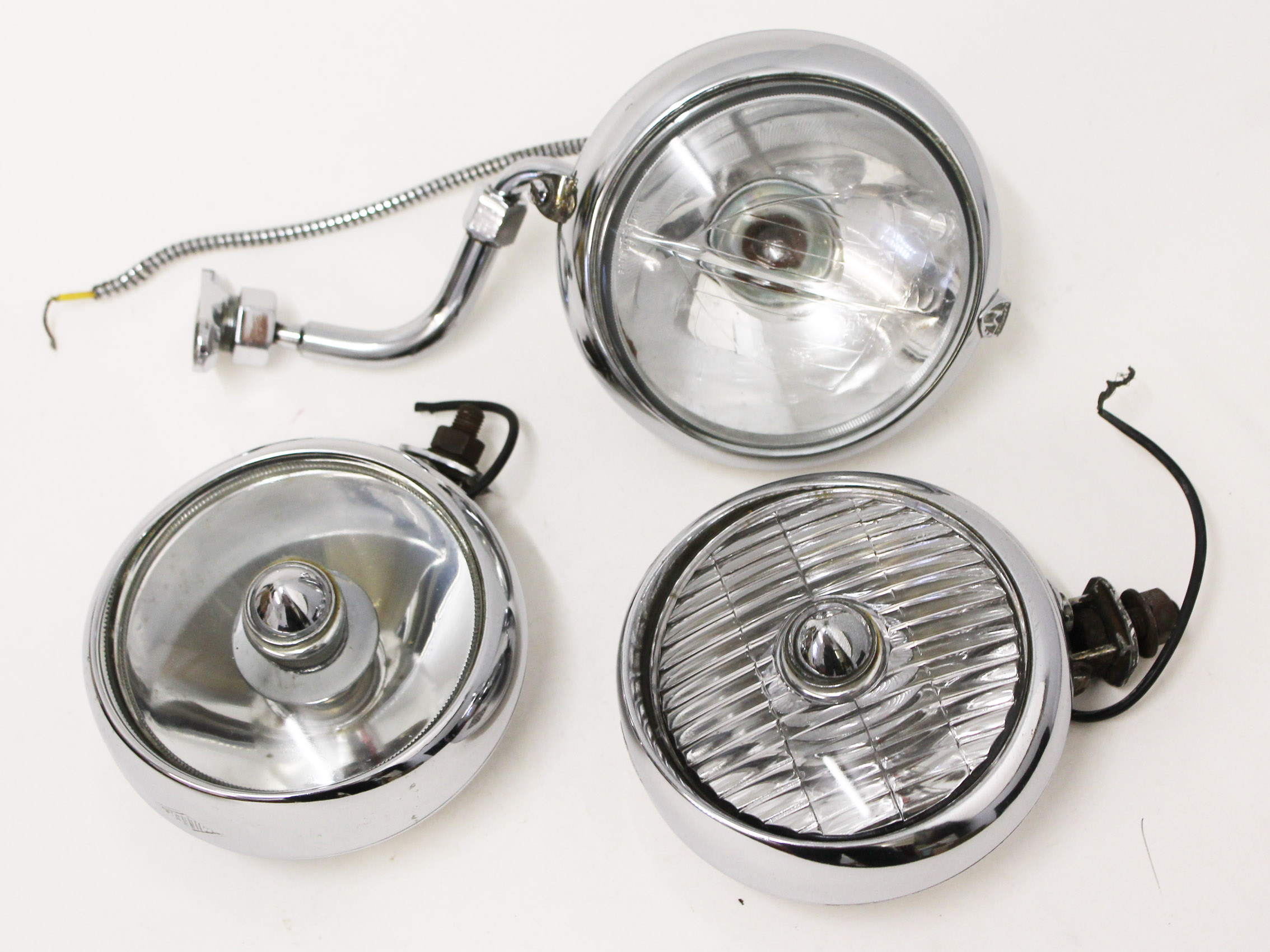 Vintage car lamps A pair of Miller chrome car lamps, diam. 13cm
