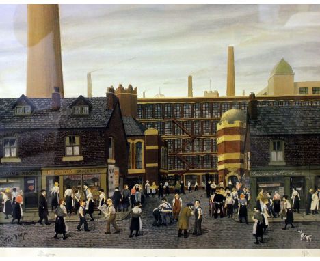 After Tom Dodson. Dinner Time at T'Mill. Colour print. 46cm x 38cm. Signed in pencil.
