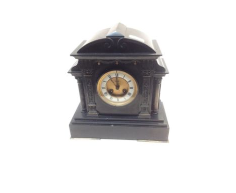 A Victorian black slate mantel clock. William Mcgregor Edinburgh.