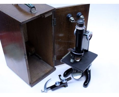 A Bech model 22 microscope in box. Condition - appears well looked after, general wear to include scratches etc.