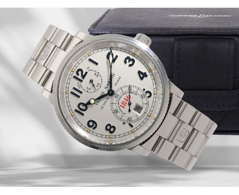 Armbanduhr: Ulysse Nardin Marine-Chronometer "1846" mit Originalbox und Garantiekarte/Begleitpapieren: Ca. Ø38mm, Edelstahl, 