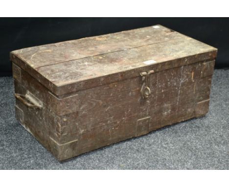 A vintage pine tool box.