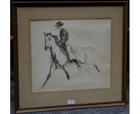 John Rattenbury Skeaping (1901 - 1980), after, Horse and Rider, a polychrome print, 39.5cm x 46cm