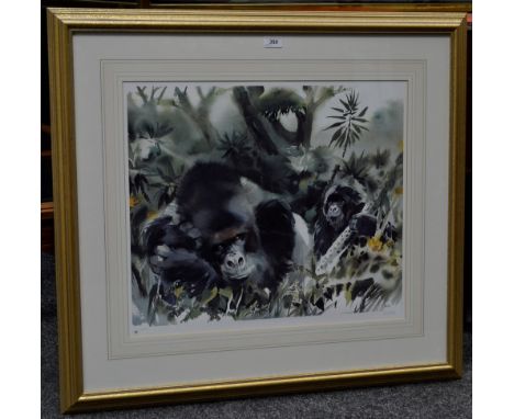 Wolfgang WebberMountain Gorillaslimited edition print  454/650 signed in pencilframed