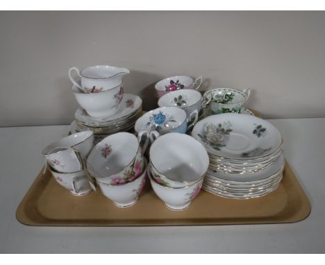 A tray of twenty one piece Princess bone china tea service, six Royal Standard china trios and a Royal Albert Lily of the Val