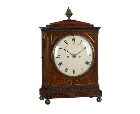 Y A GEORGE IV BRASS INLAID ROSEWOOD BRACKET CLOCK WITH TRIP-HOUR REPEATGRANT, LONDON, CIRCA 1825The eight-day five pillar twi