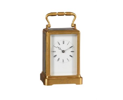 A FRENCH GILT BRASS CARRIAGE CLOCK IN ONE-PIECE CASEJAPY FRERES, PARIS, MID 19th CENTURY The eight-day two train bell strikin