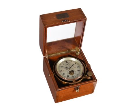 A MAHOGANY CASED TWO-DAY MARINE CHRONOMETERTHOMAS MERCER, ST. ALBANS, SECOND QUARTER OF THE 20th CENTURYThe circular four pil