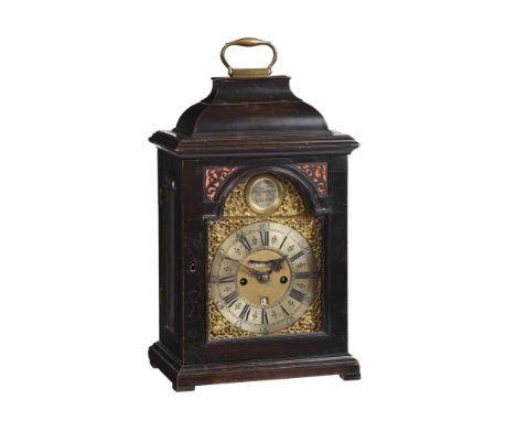 A GEORGE II EBONISED TABLE CLOCKTIMOTHY VERNIER, LONDON, CIRCA 1740The five pillar twin chain fusee bell striking movement wi