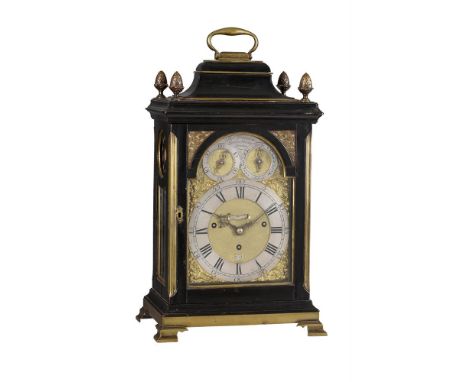 A FINE GEORGE III BRASS MOUNTED EBONISED QUARTER-CHIMING TABLE CLOCKTHOMAS GRIGNION, LONDON, CIRCA 1760The substantial six pi