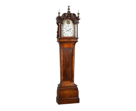 AN UNUSUAL GEORGE III MAHOGANY LONGCASE CLOCK OF SMALL PROPORTIONSJ. WHITHAM, SHEFFIELD, LATE 18th CENTURYThe four pillar rac