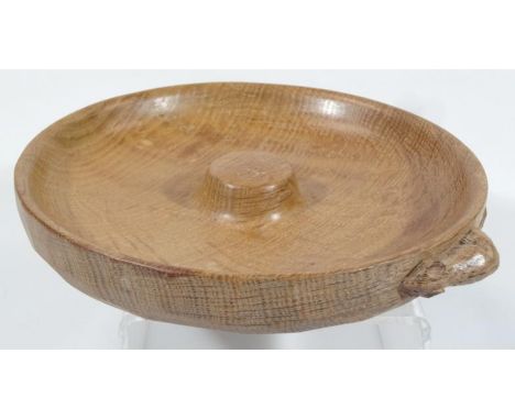 A Robert Thompson of Kilburn 'Mouseman' circular oak ashtray