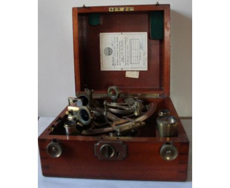 A Huson number 5312 mahogany cased sextant, 1936