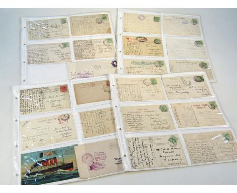 Various UK postmarks on postcards, to include Carnforth, Blackpool, London, Calodoneon, Rockford, Broadstairs Station, sortin