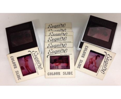 Vintage Glamour. Eight Esquire magazine colour transparency slides and 13 similar in F&P frames.