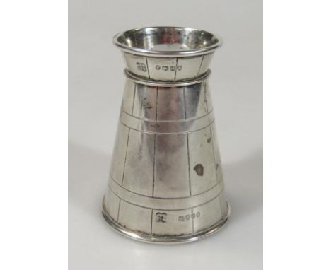 A Victorian silver pepper grinder, in the form of a milk churn, London assay.