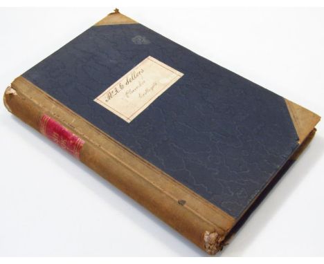The sales ledger of A E Sellors (plumber) of Castle Gate Grantham, in pressed part suede boards, titled to the front includin
