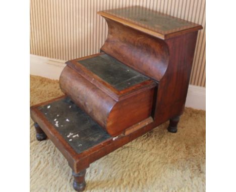 A Victorian mahogany step commode