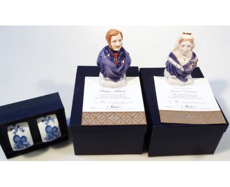 A Royal Worcester candle snuffer, Queen Victorian and another Prince Albert 11cm high,  no. 189/500, boxed with paperwork. (2