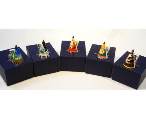 Various Royal Worcester Collection Society candle snuffers, to include Lazy Days 9cm high, etc. (4, boxed)