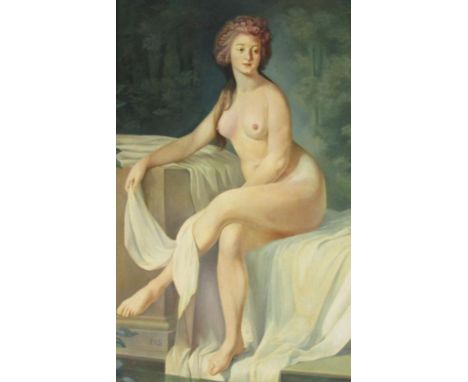 Percival A. Bates.  Portrait Rosalie Duthe? by Antoine Vestier, oil on canvas, artist label verso, initialled, 74cm x 49cm