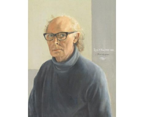 Percival A. Bates.  Mirror self portrait, signed, titled and dated verso, label verso East of England Show - Art Exhibition, 