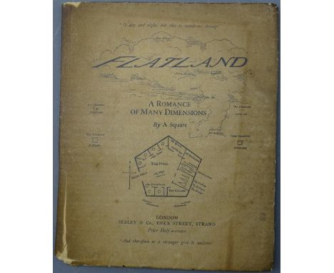 ANTIQUE BOOK/FLAT LAND A ROMANCE OF MANY DIMENSIONS with illustrations by the author A Square (Edward Abbott Abbott), Seeley 