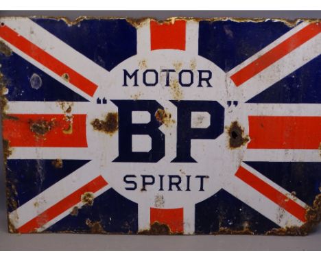 ENAMEL SIGN for BP 'Motor Spirit', 40 x 60cms&nbsp;DOUBLE SIDED