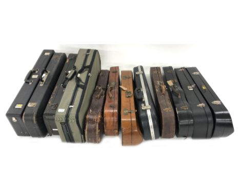 Eleven various violin cases and a viola case (12)