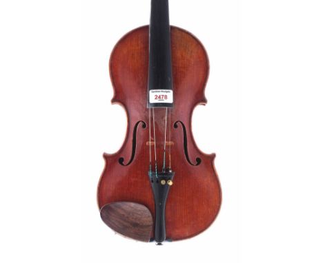 Violin labelled Joseph Hel, Luthier á Lille 1902; also stamped Exposition Universelle Paris 1829 Medaille D'or. to the inner 