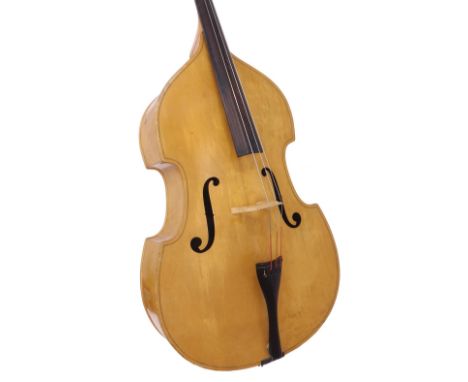Early 20th century German double bass (string vibrating length 41.5", length of back including the button 44")