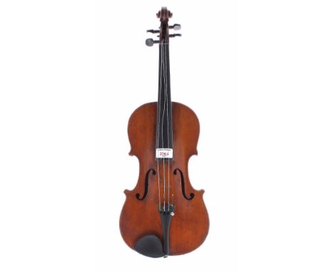 French violin labelled Copie de Antonius Stradivarius..., 14 1/8", 35.90cm