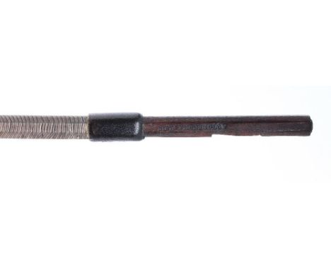 French violin bow stick by and stamped A. Vigneron á Paris, 42gm (with broken and poorly repaired head)