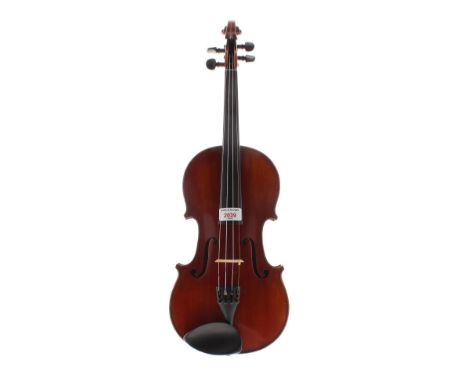 French violin labelled Copie D'apres Marquis de L'air and stamped below the button, 14 1/8", 35.90cm