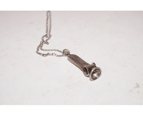 Silver cigar cutter necklace