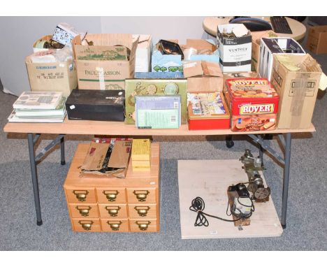 A Quantity of Clock Parts, including clock movements, anniversary clock domes, Bergeon clock bushes, watch parts, watch mains