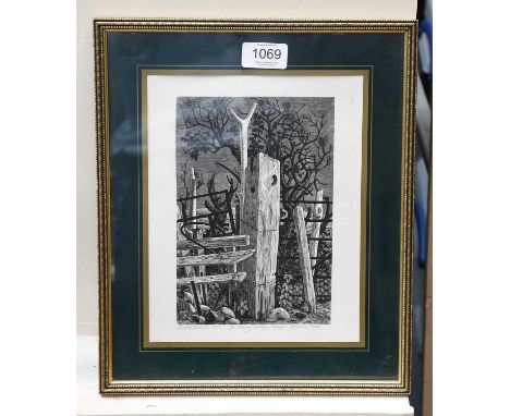 Monica Poole (1921-2003)"Cattle Barrier"Signed, inscribed and numbered 27/100 in pencil, wood engraving, 23cm by 18cm 