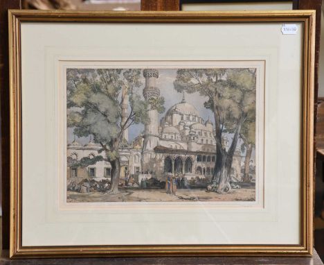 Roberts (David), Interior of the Mosque of the Sultan, hand coloured lithograph/aquatint, mounted, framed and glazed;Lewis (J