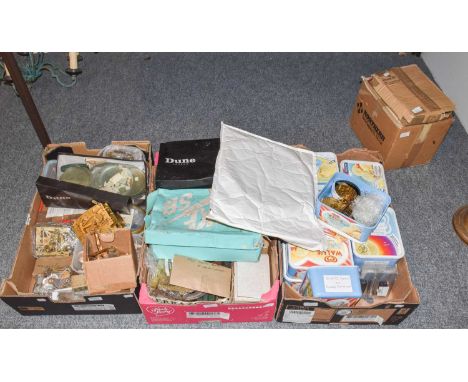 A Quantity of Clock Parts, including clock glasses, mantel clock parts, modern cuckoo clocks, clock case ornaments etc