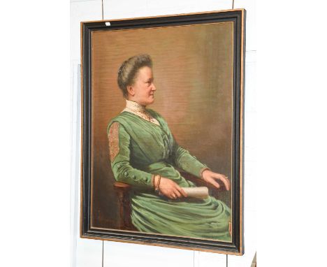 G*F Harris (20th century)Portrait of a Gentleman seated at his deskSigned and dated 1911, oil on canvas; together with a furt