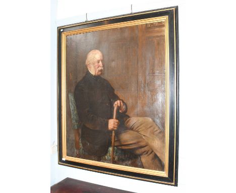 British School (late 19th century) Portrait of an elderly Gentleman in brown jacket seatedIndistictly signed oil on canvas, 1