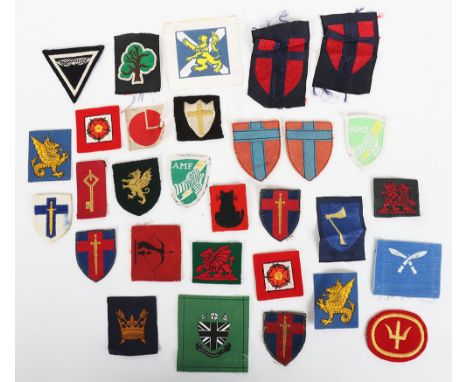 British Army Formation/Division Badges: Selection of printed and stitched WW2 and post war to include pairs and singles AMF ,