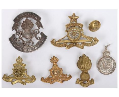 Scarce Indian Army Sarvatra Artillery Pagri Badge, stamped ‘SILVER’ to the reverse and makers detail ‘BARTON’. Two loop fitti