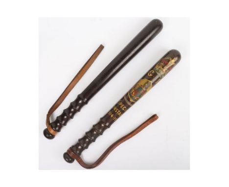Great War County Borough of Walsall Special Constabulary Commemorative Truncheon, fine turned wooden polished truncheon with 