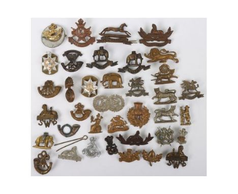 British Army Collar Badges: A good selection of singles and pairs to include S.W.B. and West riding with 35 single collar bad